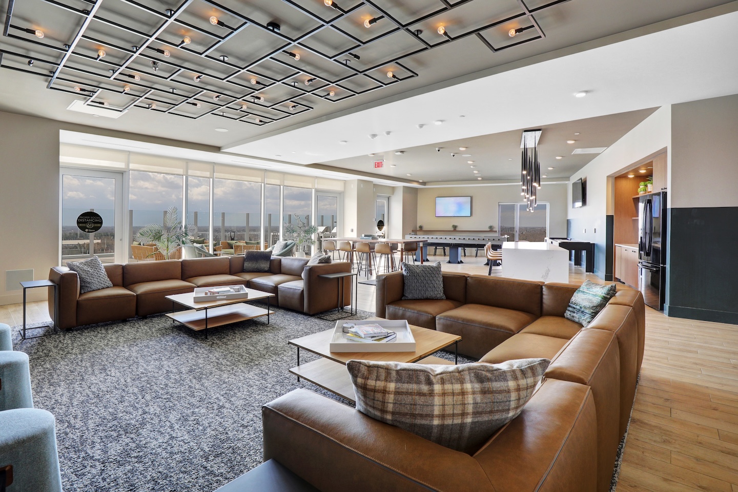 Clubhouse with billiards, foosball & shuffleboard